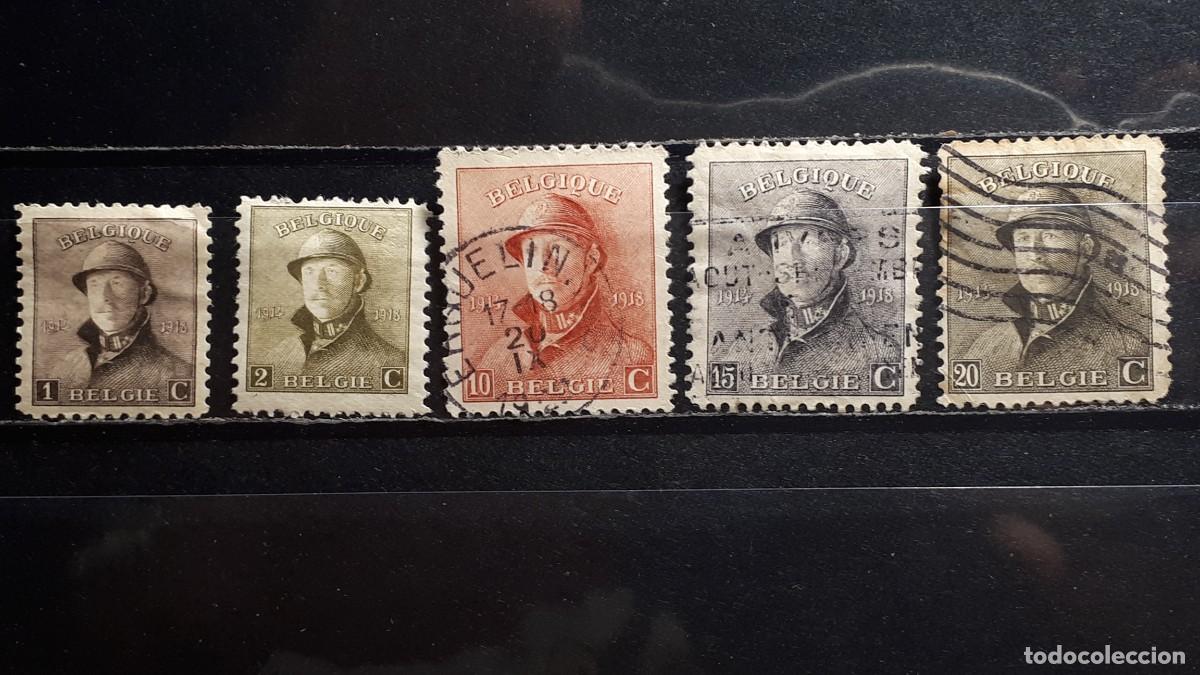 Sellos: MILITAR. B&Eacute;LGICA. &deg;. A&Ntilde;O 1919. YVERT 165/6 168/70