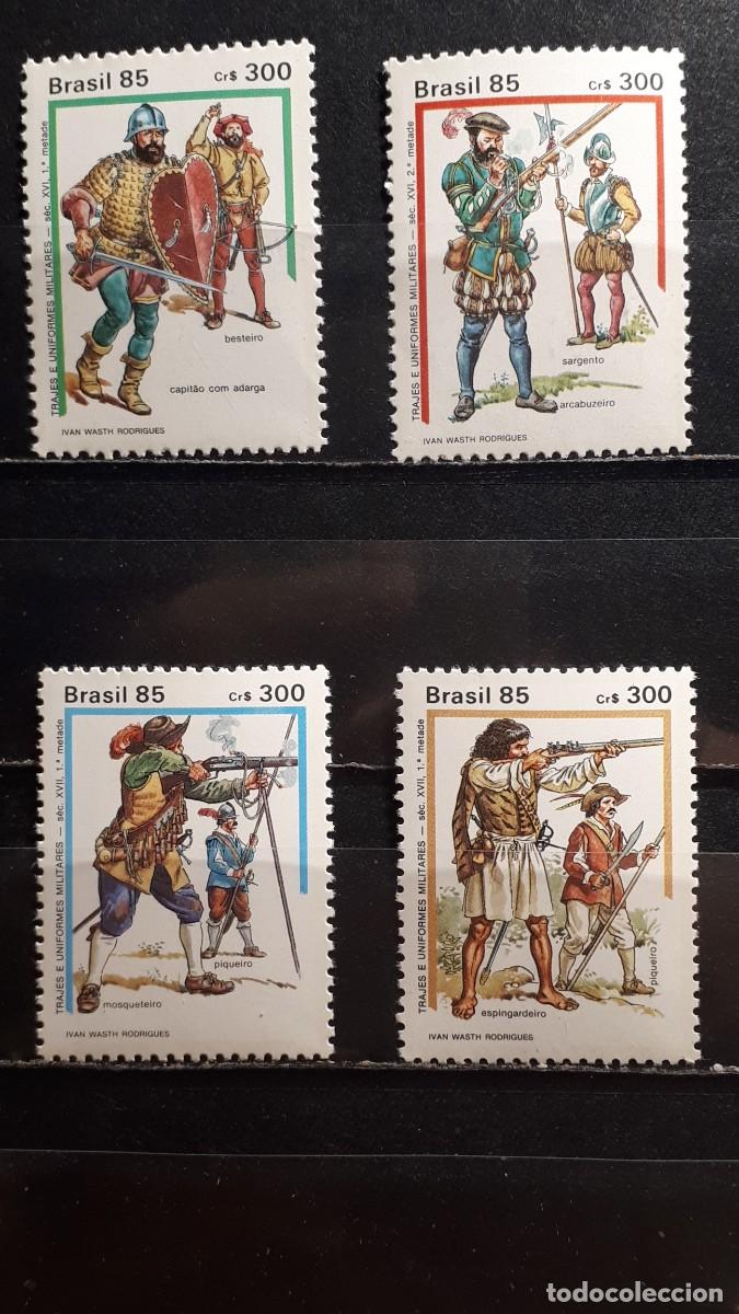 Sellos: MILITAR. BRASIL. A&Ntilde;O 1985. **. YVERT 1758/61