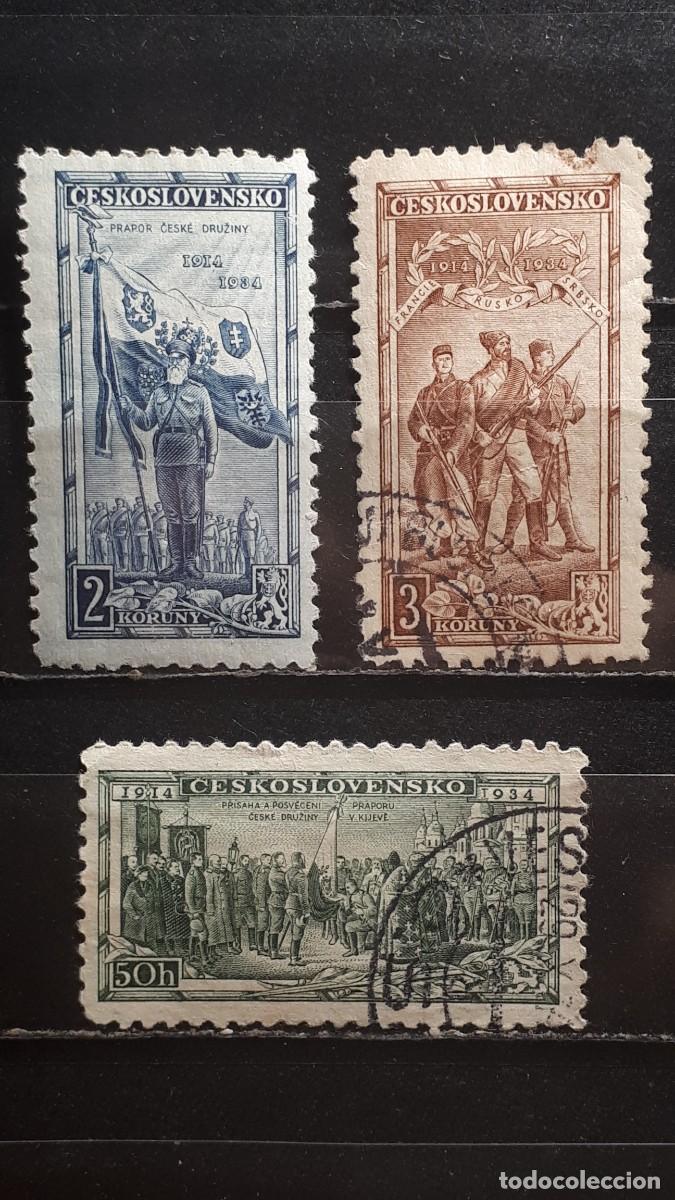 Sellos: MILITAR. CHECOSLOVAQUIA. A&Ntilde;O 1934. &deg;/**. YVERT 285, 287, 288