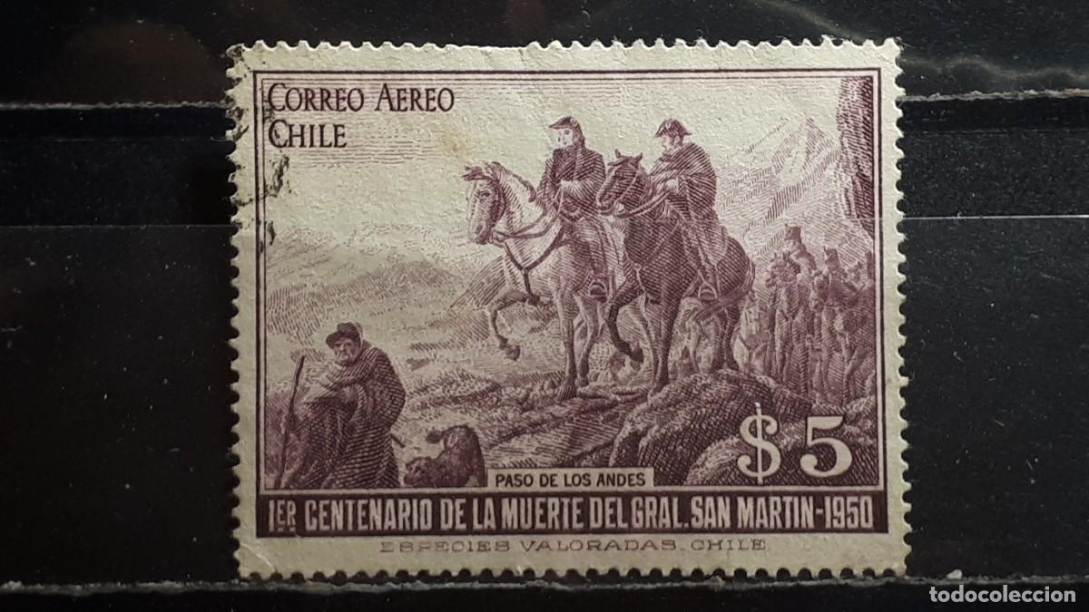 Sellos: MILITAR. CHILE. &deg;. A&Ntilde;O 1950. YVERT A&Eacute;REO 138