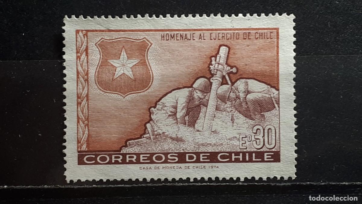 Sellos: MILITAR. CHILE. &deg;. A&Ntilde;O 1974. YVERT 408