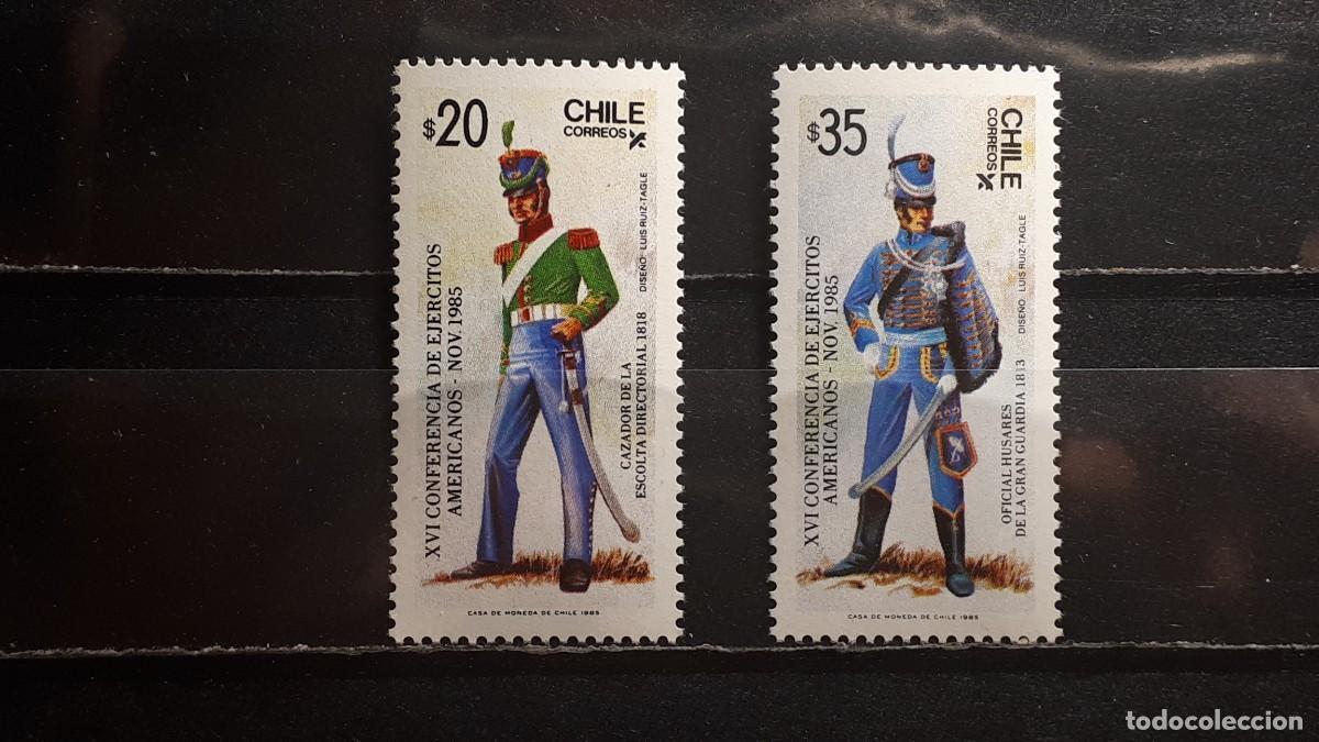 Sellos: MILITAR. CHILE. **. A&Ntilde;O 1985. YVERT 717/8