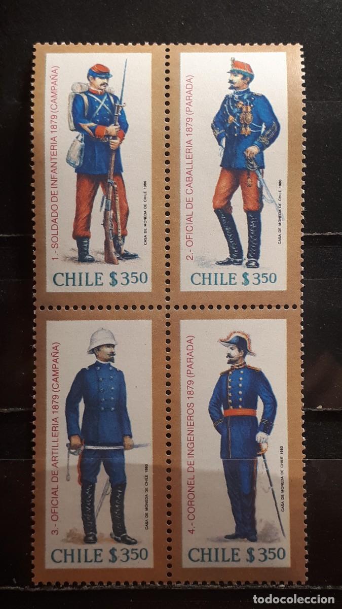 Sellos: MILITAR. CHILE. **. A&Ntilde;O 1980. YVERT 553/6