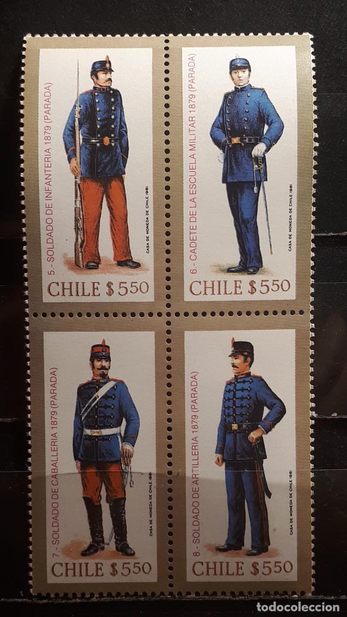 Sellos: MILITAR. CHILE. **. A&Ntilde;O 1981. YVERT 580/3