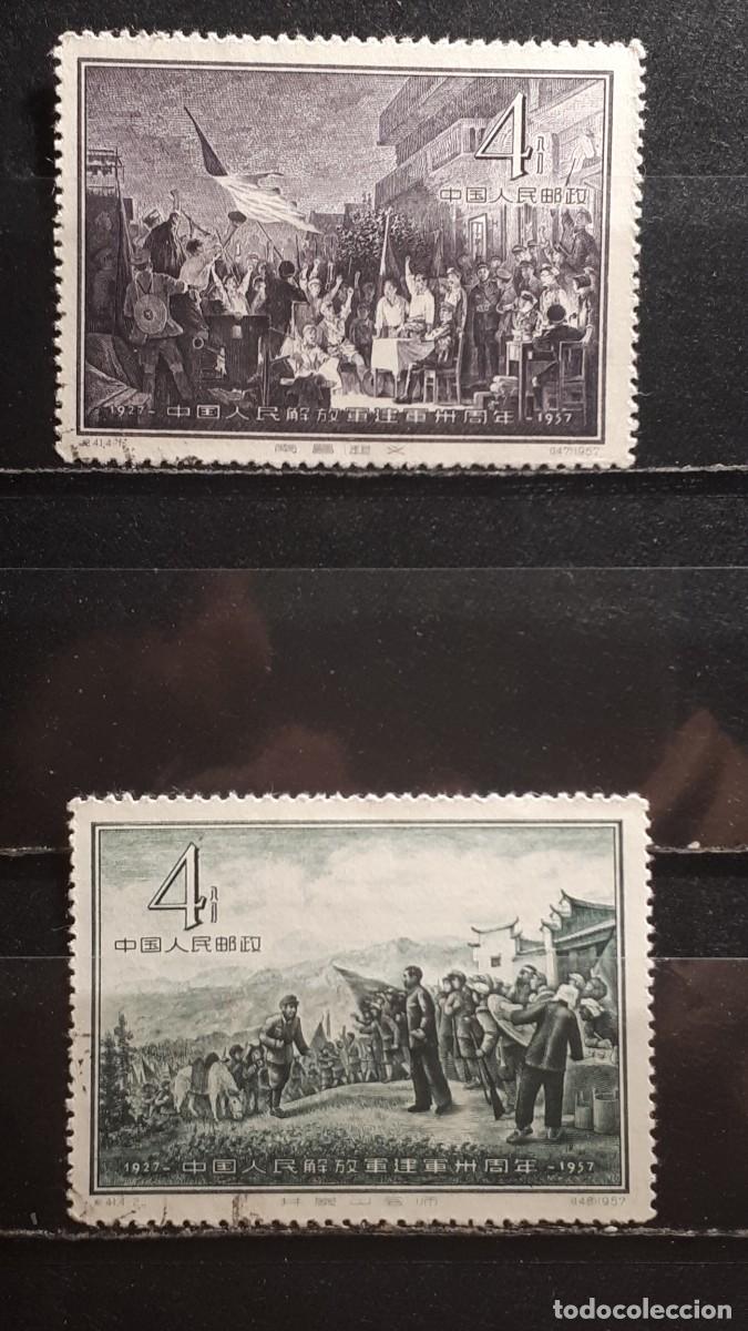 Sellos: MILITAR. CHINA. &deg;. A&Ntilde;O 1957. YVERT 1099/100
