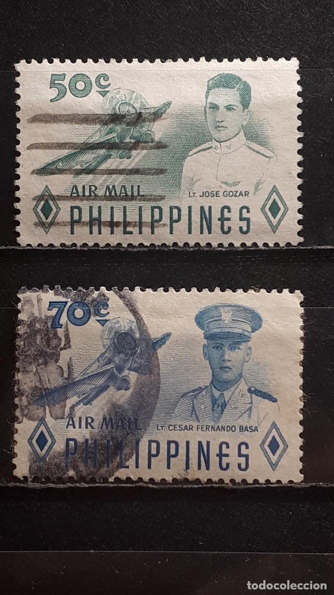 Sellos: MILITAR. FILIPINAS. A&Ntilde;O 1955. &deg;. Yvert A&eacute;reo 53/4