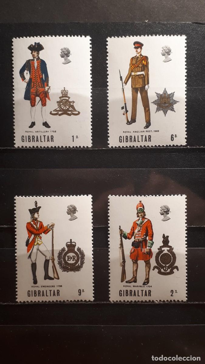 Sellos: MILITAR. GIBRALTAR. A&Ntilde;O 1969. **. YVERT 224/7