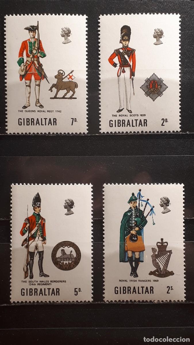 Sellos: MILITAR. GIBRALTAR. A&Ntilde;O 1970. **. YVERT 232/5