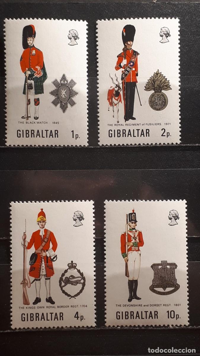 Sellos: MILITAR. GIBRALTAR. A&Ntilde;O 1971. **. YVERT 274/7
