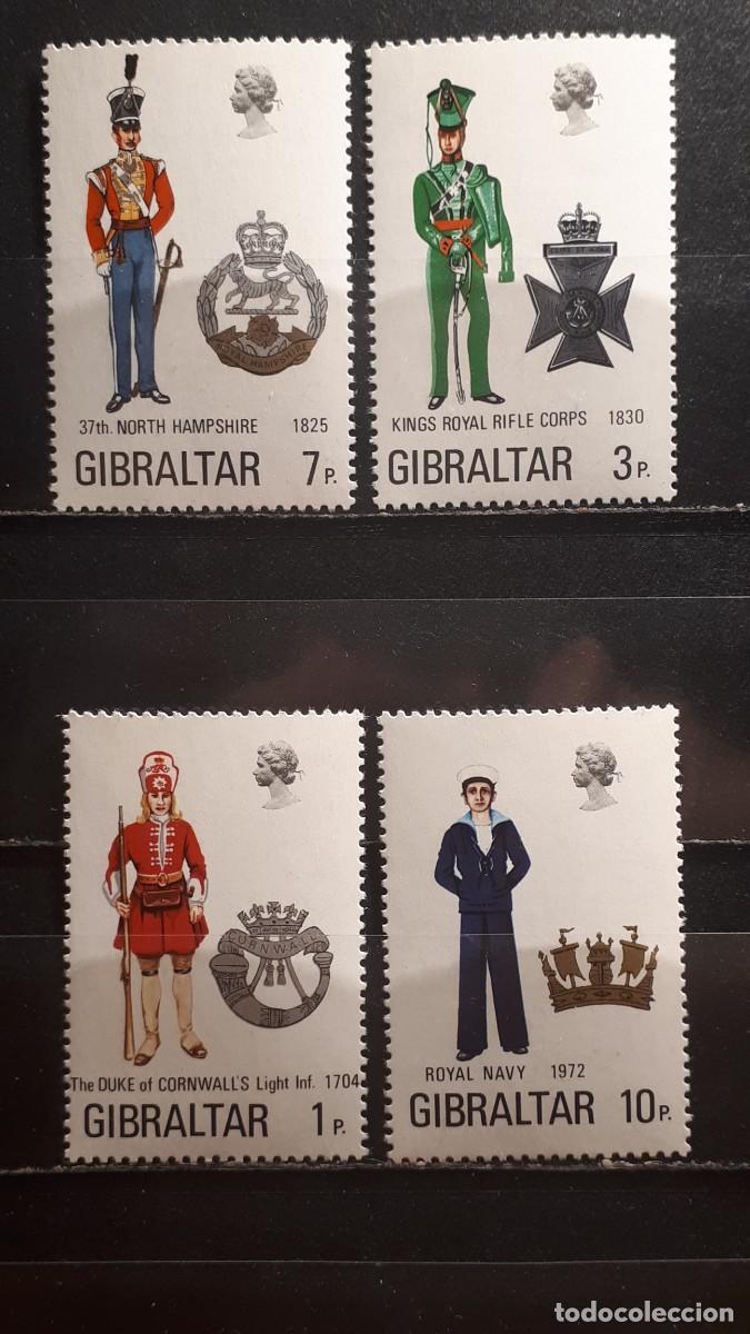 Sellos: MILITAR. GIBRALTAR. A&Ntilde;O 1972. **. YVERT 284/7
