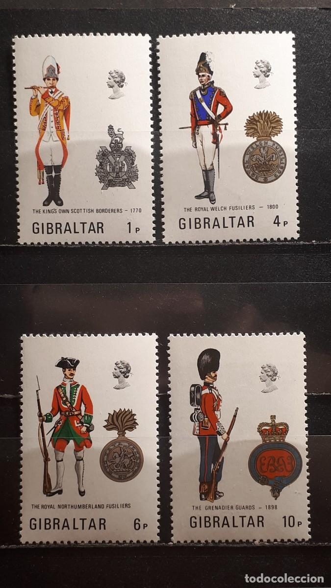Sellos: MILITAR. GIBRALTAR. A&Ntilde;O 1973. **. YVERT 297/300