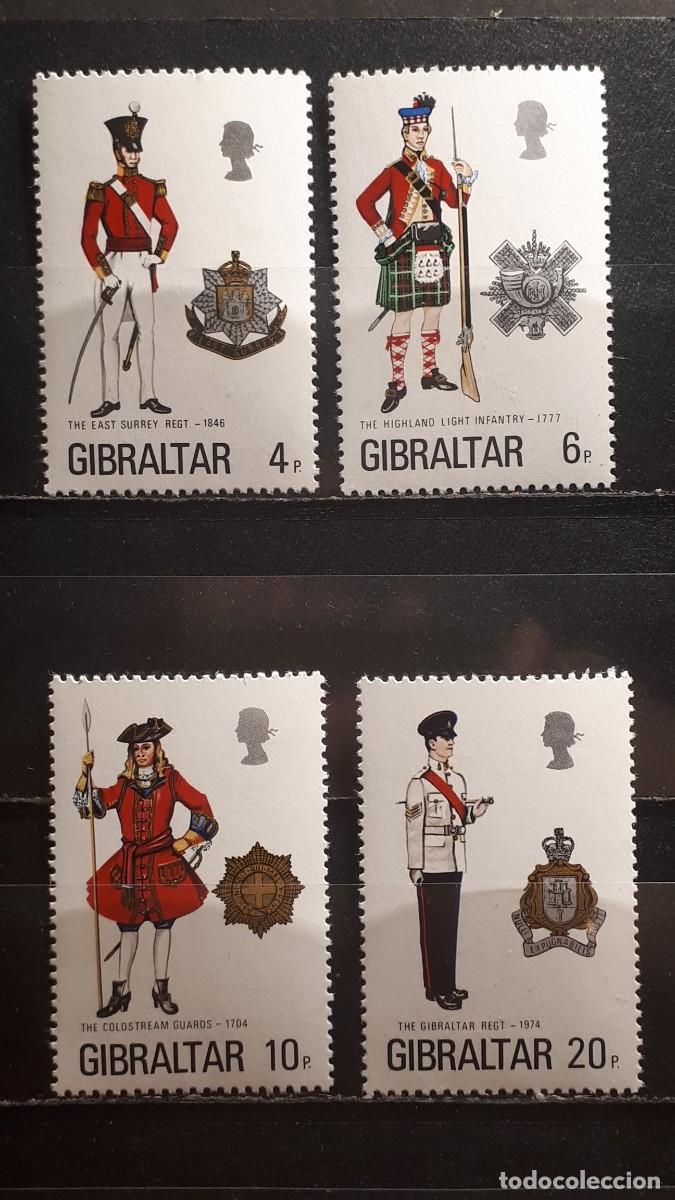 Sellos: MILITAR. GIBRALTAR. A&Ntilde;O 1975. **. YVERT 316/9