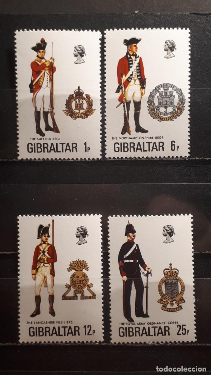 Sellos: MILITAR. GIBRALTAR. A&Ntilde;O 1976. **. YVERT 338/41