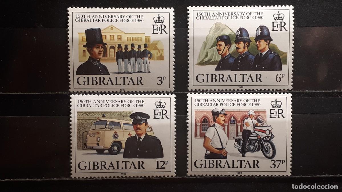 Sellos: MILITAR. GIBRALTAR. A&Ntilde;O 1980. **. YVERT 403/6