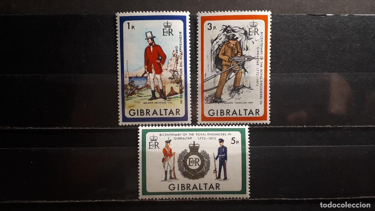 Sellos: MILITAR. GIBRALTAR. A&Ntilde;O 1972. **. YVERT 281/3