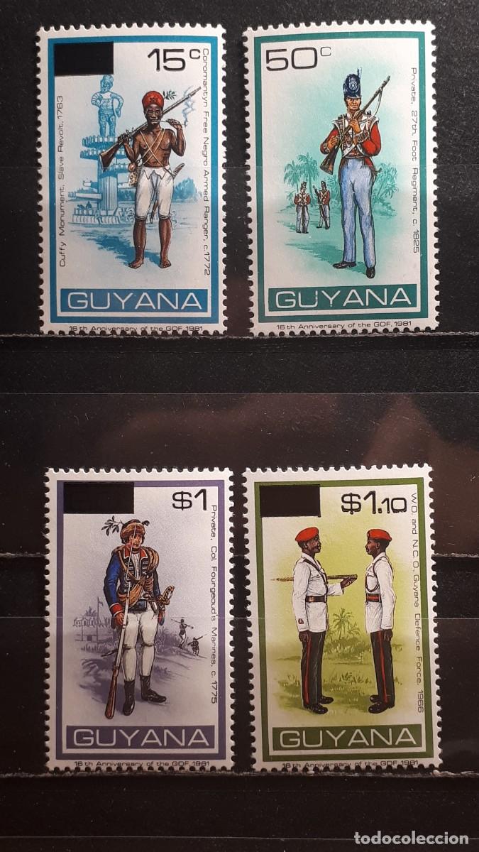 Sellos: MILITAR. GUYANA. A&Ntilde;O 1981. **. YVERT 630/3