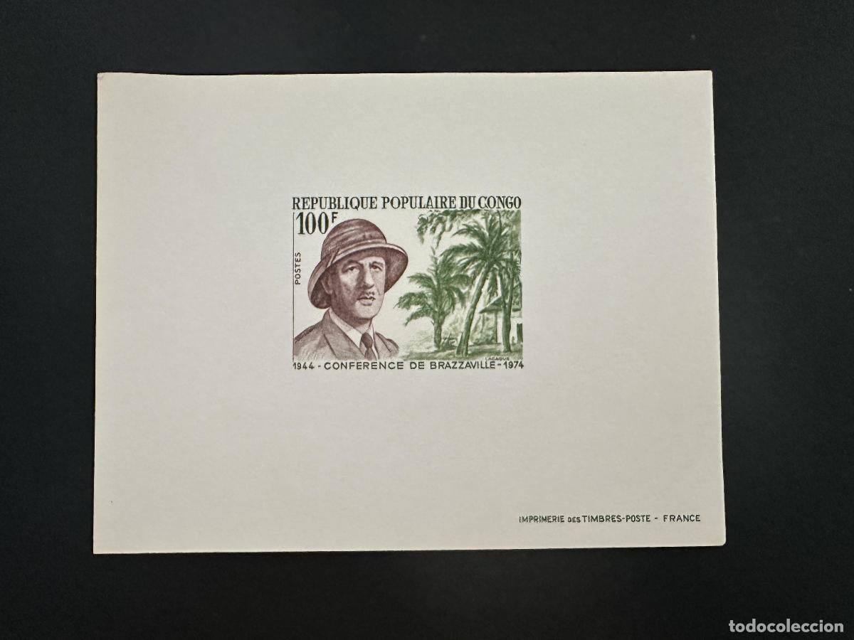 Sellos: Congo Brazza 1974 Mi. 433 a prueba de lujo del general Charles Gaulle Palmiers