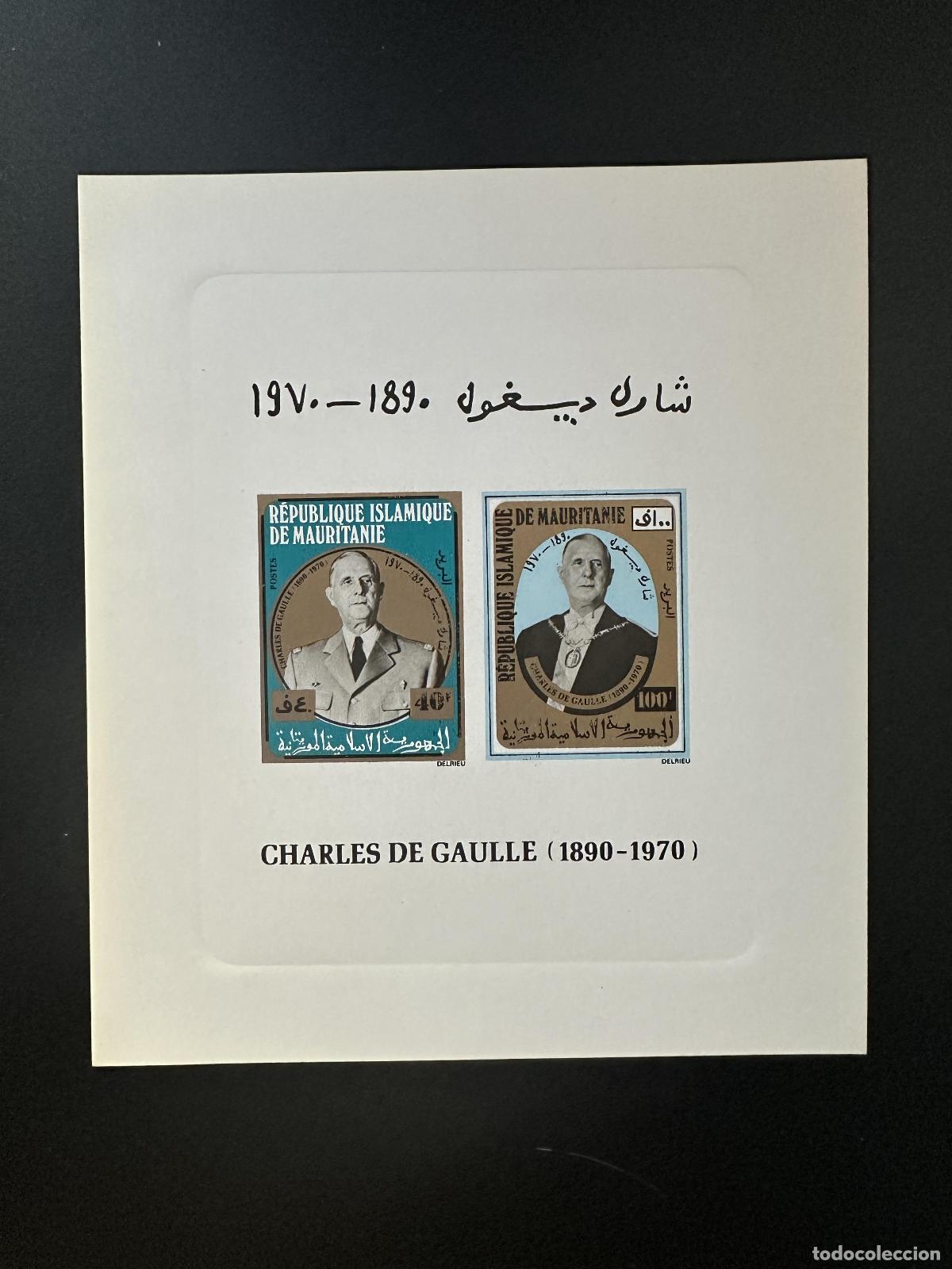 Sellos: Mauritania 1971 Mi. Bl. 9 a prueba de lujo el general Charles Gaulle presidente