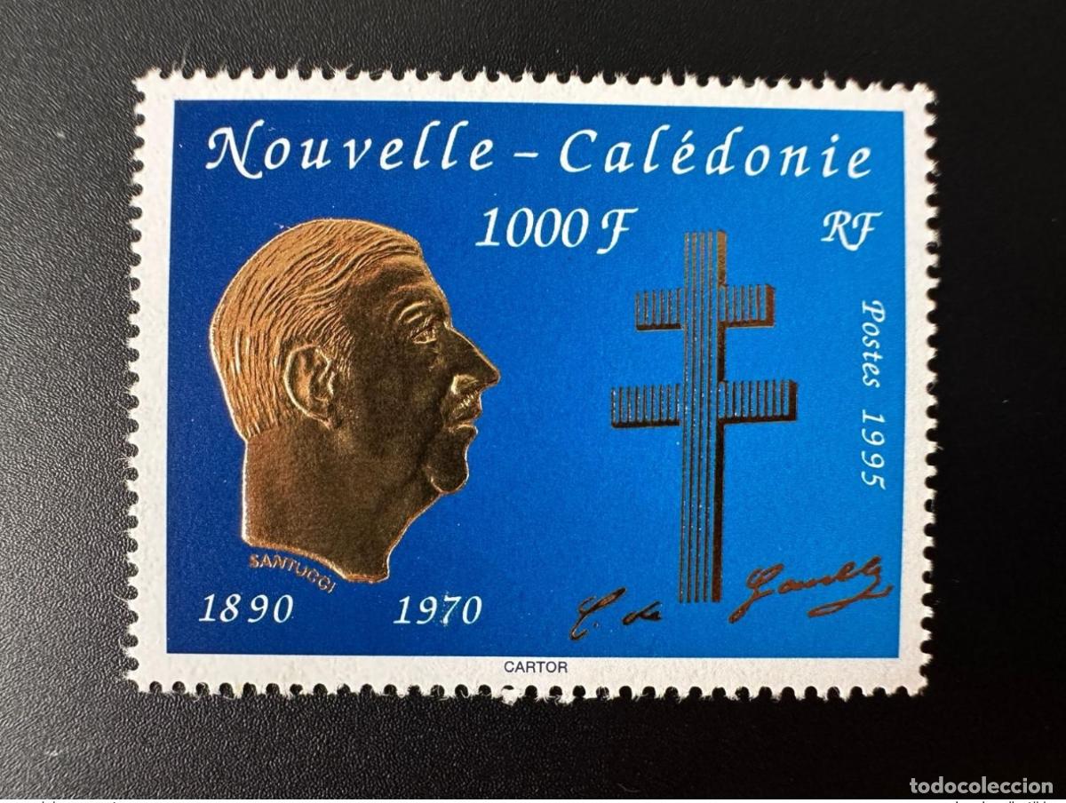 Sellos: Nueva Caledonia 1995 YT No. 682 25 a&ntilde;os de la muerte del general Gaulle Dor&eacute;
