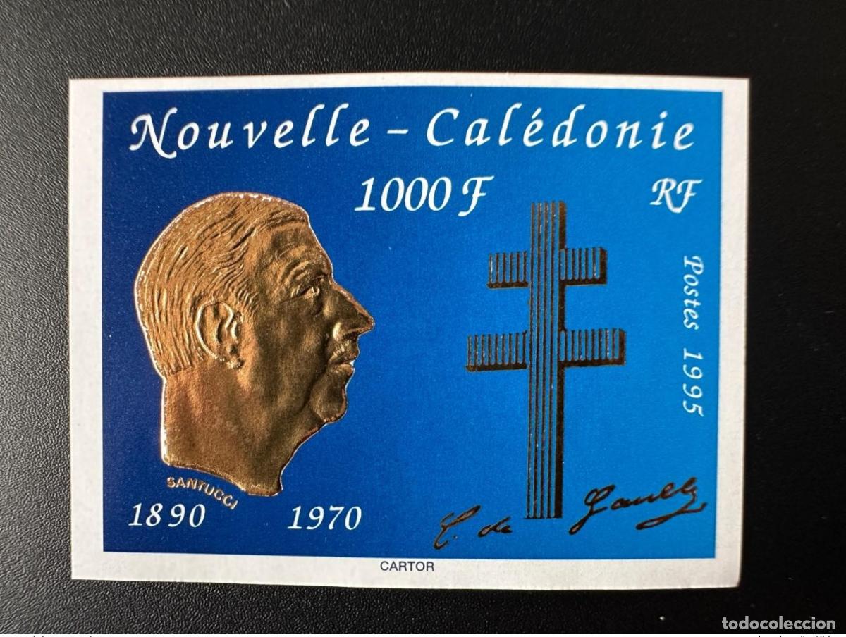 Sellos: Nueva Caledonia 1995 YT n&uacute;m. 682 ND IMPERF 25 a&ntilde;os de la muerte del general Gaulle Dor&eacute;