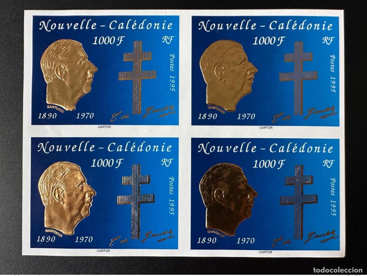 Sellos: Nueva Caledonia 1995 YT No 682 NON DENTELE Muerte del general Charles de Gaulle
