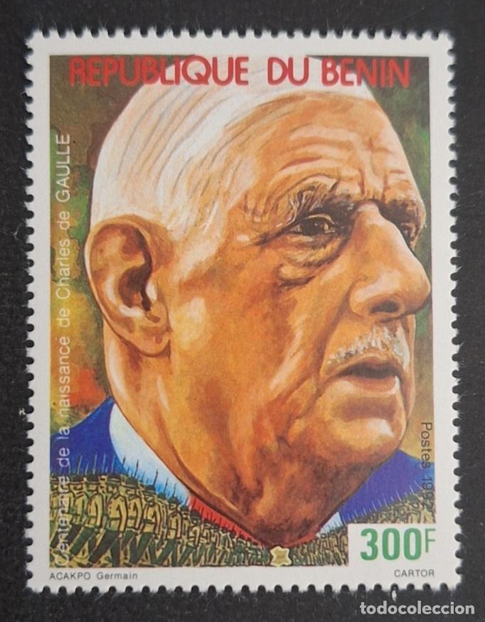 Sellos: Ben&iacute;n 1992 Mi. 534 Charles de Gaulle centenario nacimiento presidente