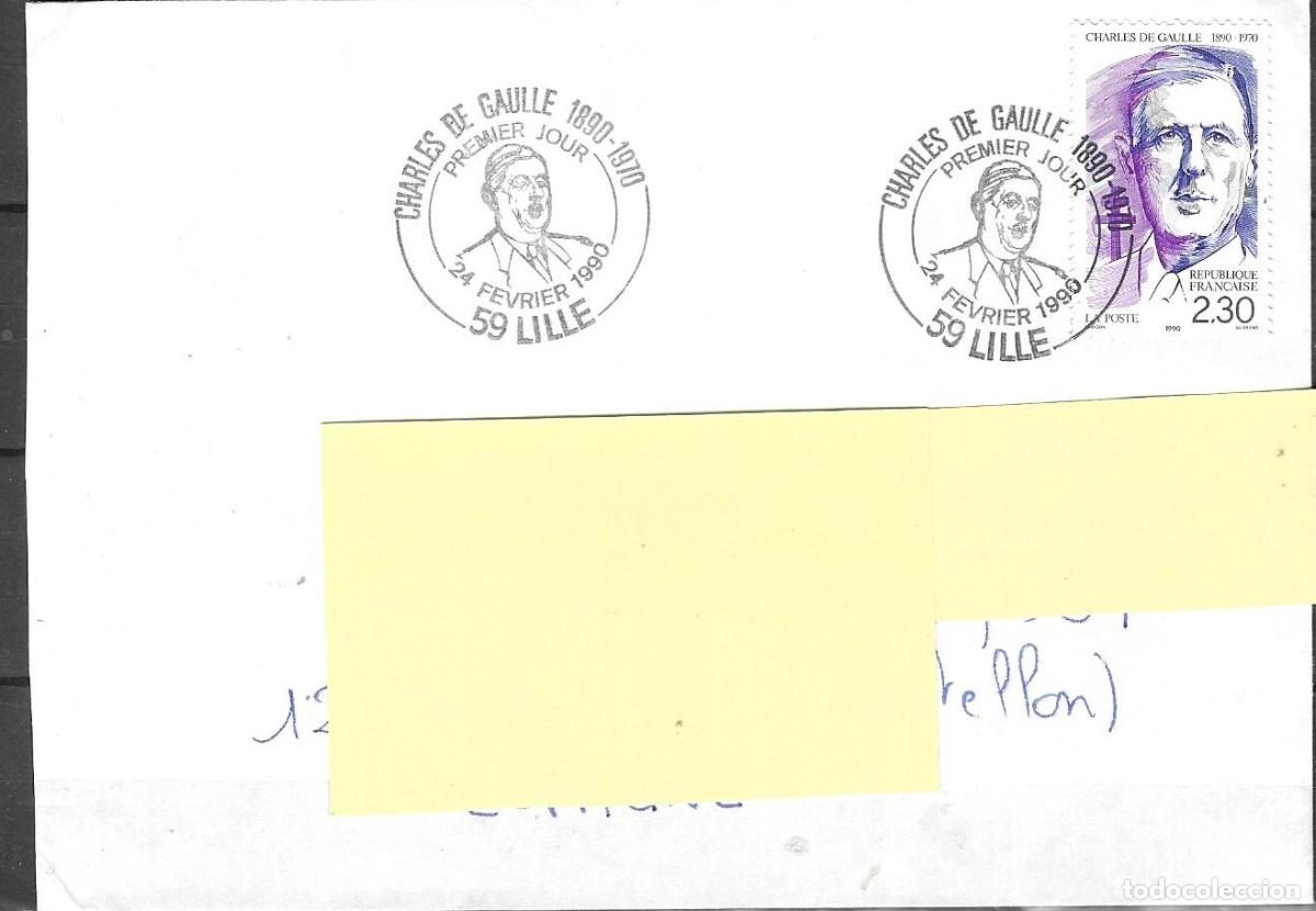 Sellos: FDC DE FRANCIA 1990, YT 2634, CHARLES DE GAULLE