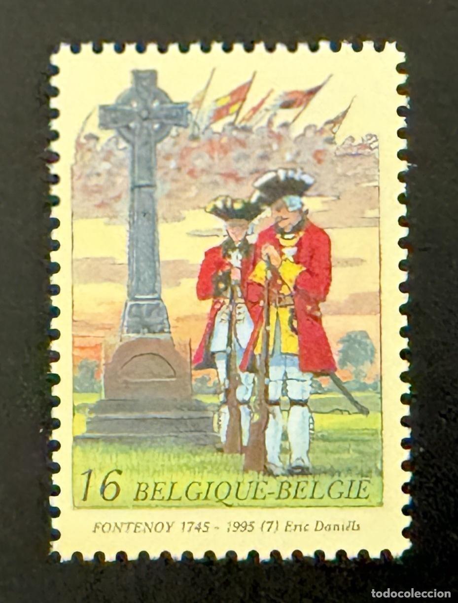 Sellos: B&eacute;lgica 1995 Mi. 2652 emisi&oacute;n conjunta Batalla Fontenoy 1745 cruz
