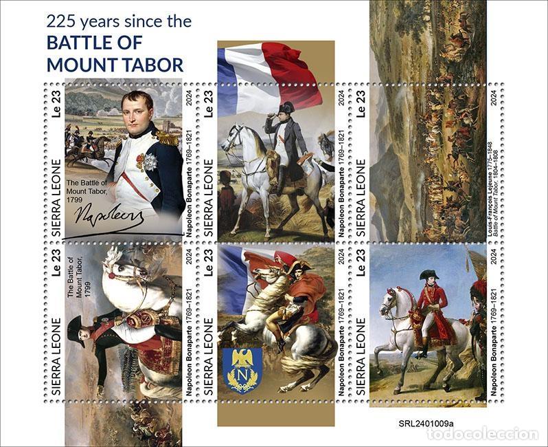 Sellos: Sierra Leona 2024 Mi. 18380-18385 hoja Napole&oacute;n batalla monte Tabor