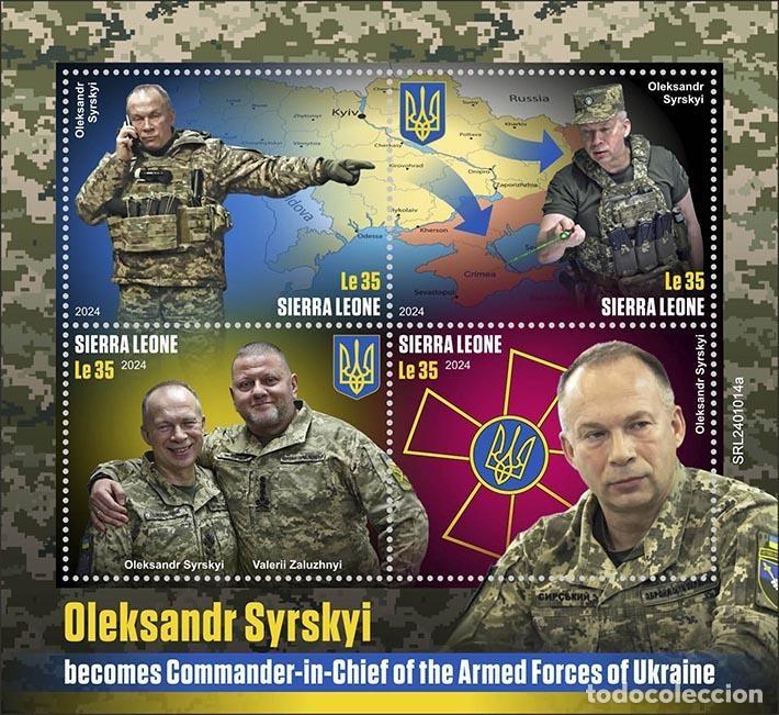 Sellos: Sierra Leona 2024 Mi. 18897-18900 hoja Ucrania Syrsky comandante ej&eacute;rcito
