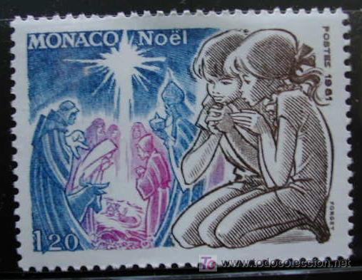 Sellos: MONACO 1981 NAVIDAD - YVERT 1299** - Foto 1