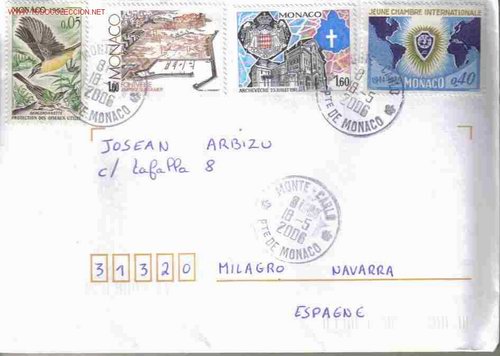 Sellos: MONACO CC A ESPA&Ntilde;A FRANQUEO VARIADO - Foto 1