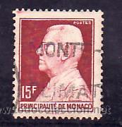 Sellos: monaco  305B usada, principe luis II, - Foto 1