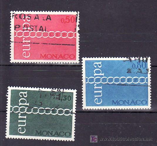 Sellos: monaco  863/5 usada, tema europa 1971, - Foto 1