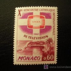 Sellos: MONACO 1966 IVERT 706 *** 10º ENCUENTRO CATÓLICO INTERNACIONAL SOBRE LA TELEVISIÓN