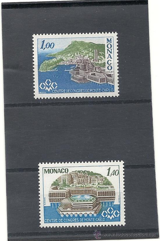 Sellos: MONACO 1978 YVERT N&ordm; 1136/37** centre de congr&eacute;s. - Foto 1