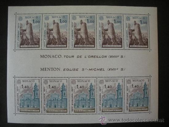 Selos: Monaco 1977 HB Ivert 13 *** Europa - Monumentos