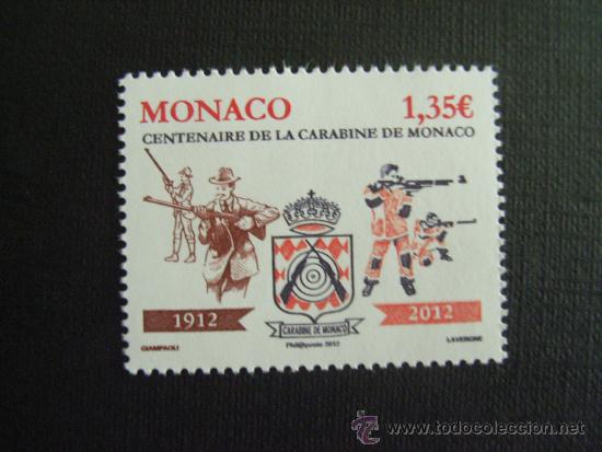 Sellos: MONACO A&Ntilde;O 2012.CENTENARIO DE LA CARABINA  DE MONACO - Foto 1