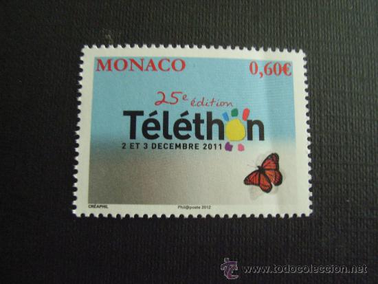 Sellos: MONACO A&Ntilde;O 2012. 25 EDICION DE LA TELETHON - Foto 1