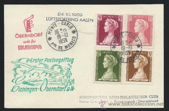 Sellos: 1959. MONACO A ALEMANIA. POSTAL - Foto 1