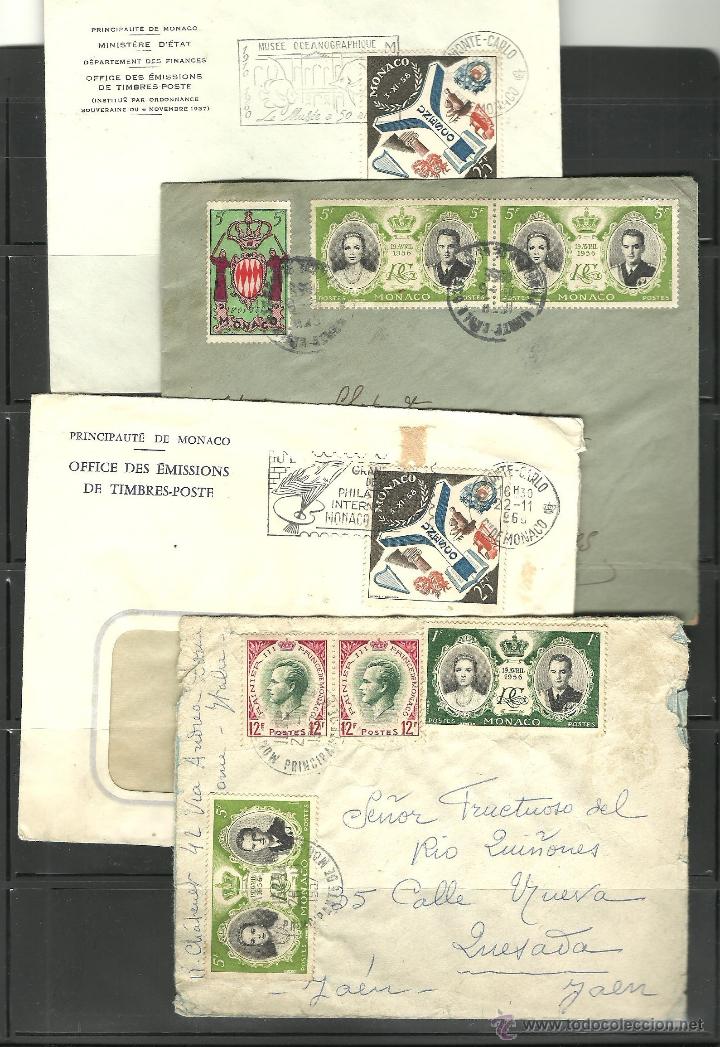 Sellos: M&oacute;naco. Lote de 7 piezas de Historia Postal - Foto 1