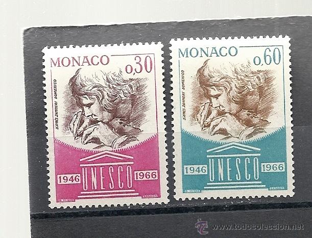 Sellos: MONACO 1966, YVERT N&ordm; 700/701**, U.N.E.S.C.O. - Foto 1
