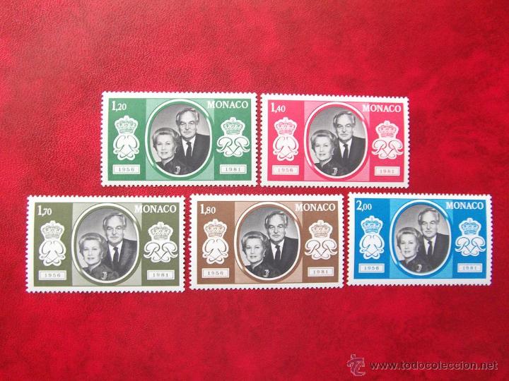 Sellos: MONACO 1981, YVERT 1265-69, SC - Foto 1