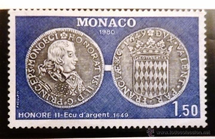 Sellos: SELLOS MONACO 1980. NUEVO. MONEDAS. - Foto 1