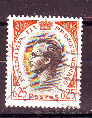 Sellos: MONACO.PRINCIPE RAINIER.VALOR USADO. - Foto 1