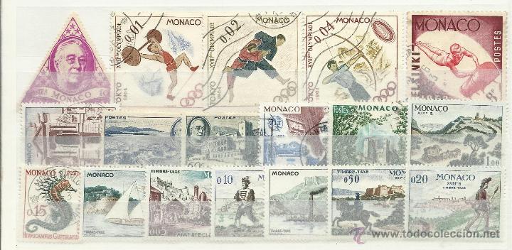 Sellos: LOTE DE SELLOS MATASELLADOS DE MONACO - Foto 1