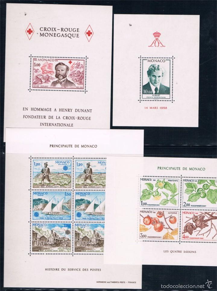 Sellos: M&oacute;naco. 4 Hojas Bloques diferentes - Foto 1