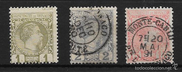 Sellos: M&Oacute;NACO YVERT N&ordm; 1*-2 Y 5 USADOS - Foto 1