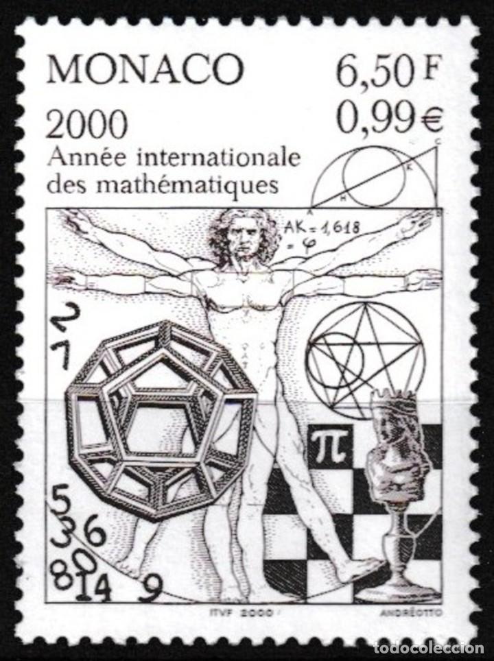 Sellos: MONACO 2000 - A&Ntilde;O INTERNACIONAL DE LAS MATEMATICAS - YVERT N&ordm; 2265** - Foto 1