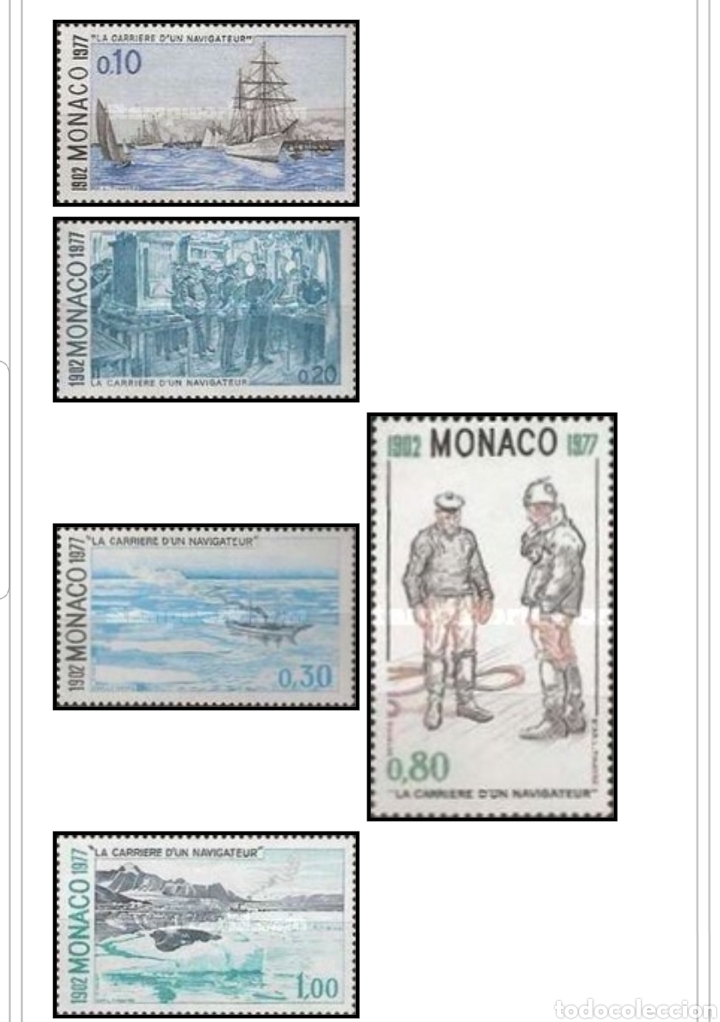 Sellos: Serie de 9 sellos M&oacute;naco 1977 - Foto 2